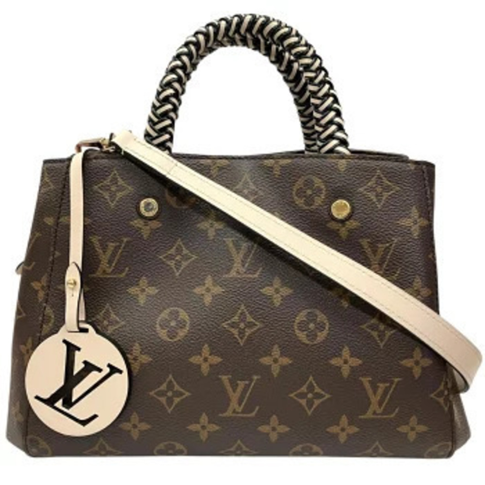 LOUIS VUITTON Montaigne Monogram Shoulder Bag Handbag Brown